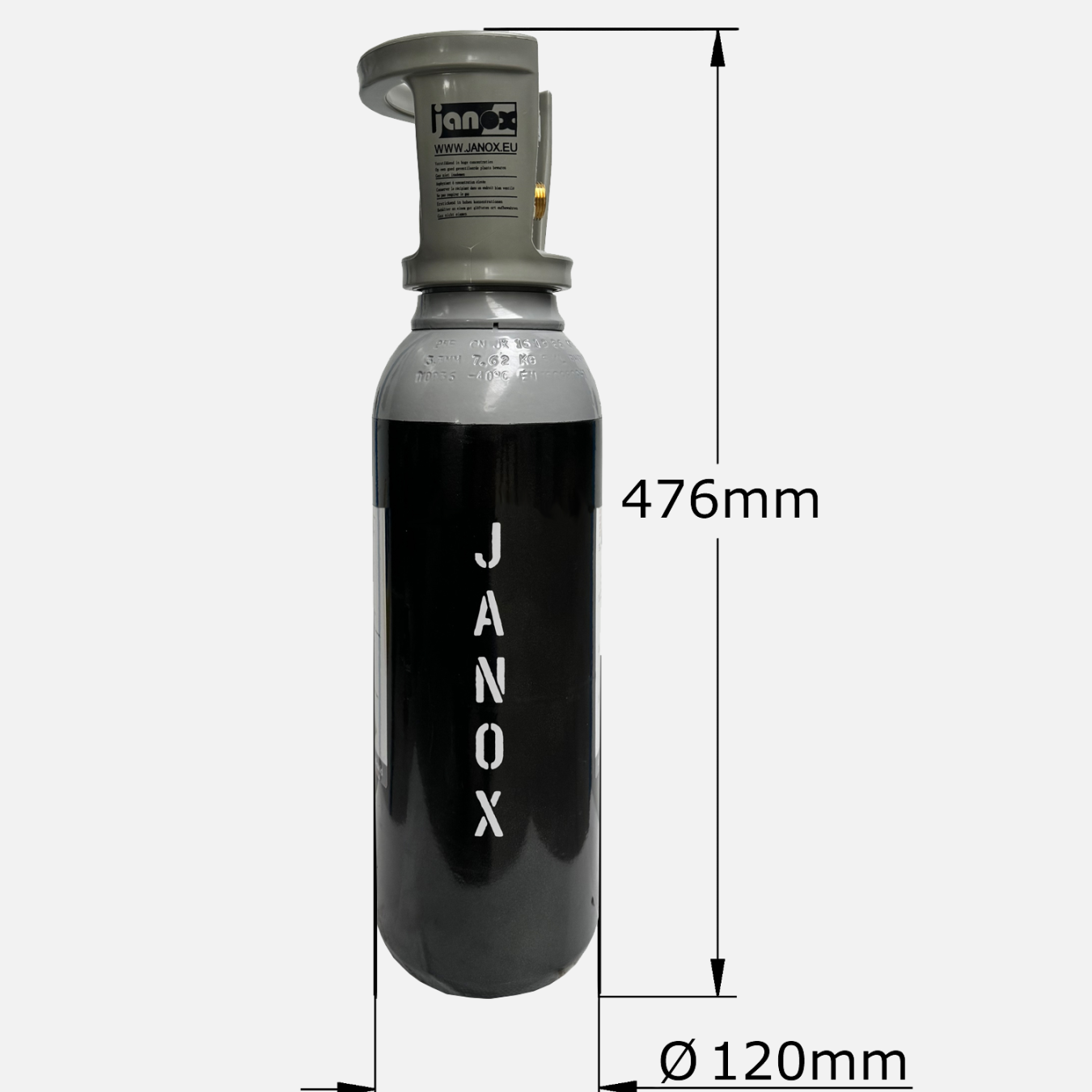 2 kg gas CO² voeding staal kort