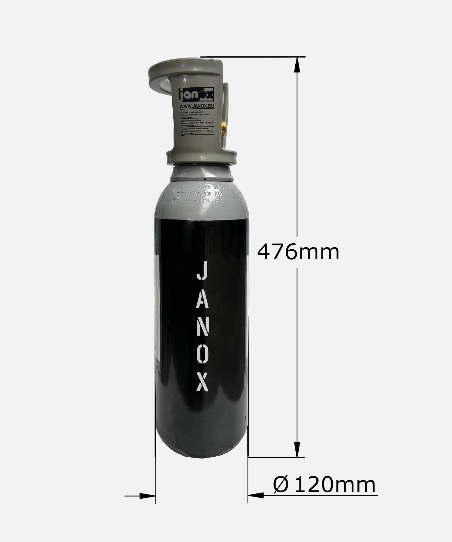 2 kg gas CO² voeding staal kort